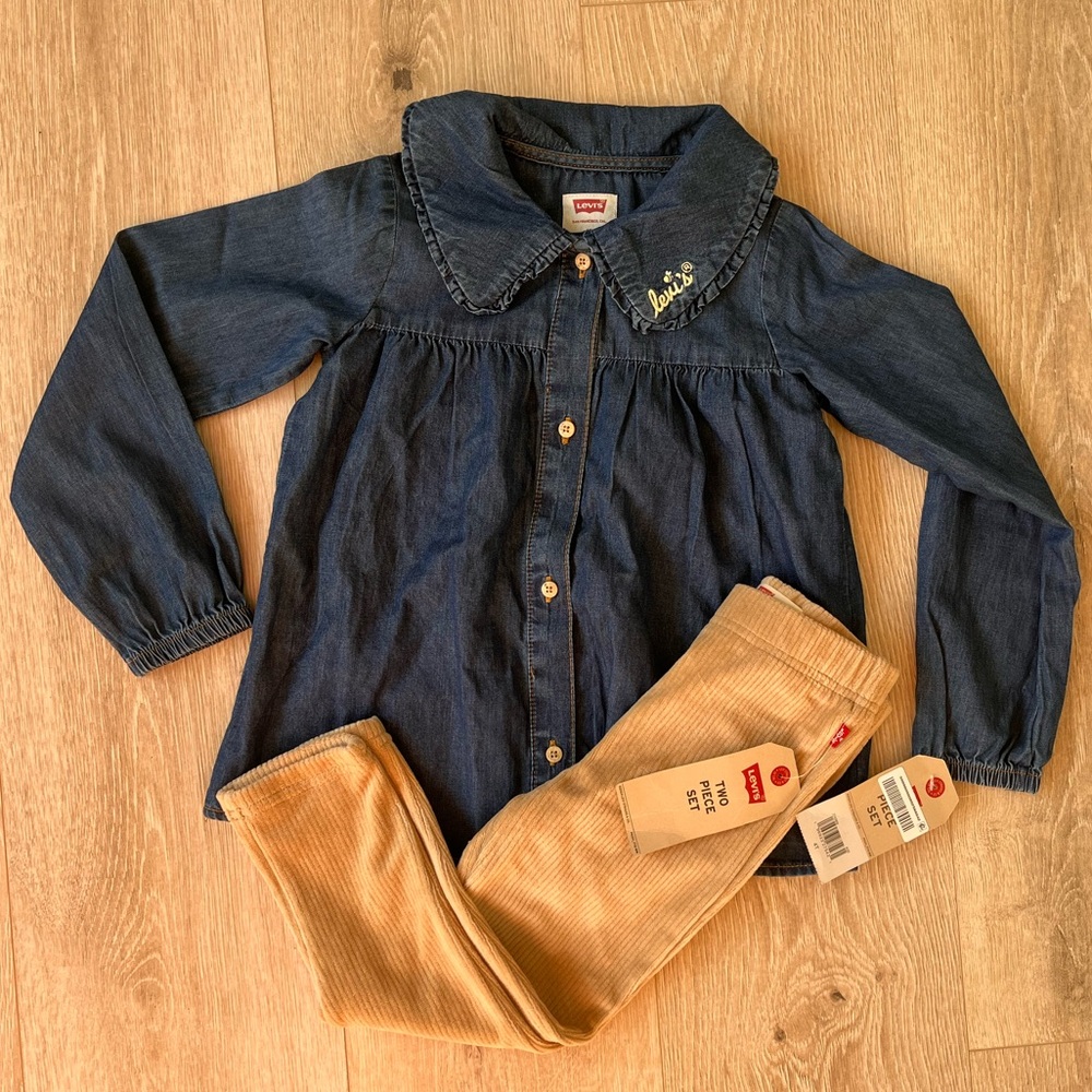 Levi's Blue Denim Shirt with Embroidered Logo